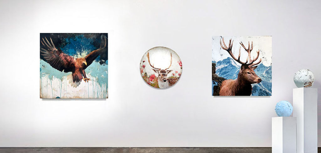Works by Kollabs and Gerbi Tsesarskaia, installation view